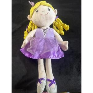 Walgreens Ballet Ballerina Doll Plush‎ Stuffed Animal Purple Blonde Hair EUC